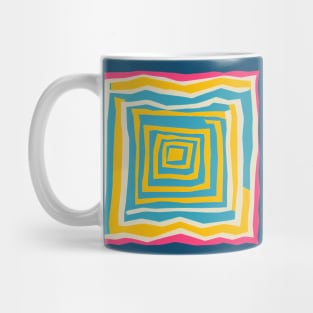 Endless Maze Labyrinth Design - Vibrant Geometric Risograph Mug